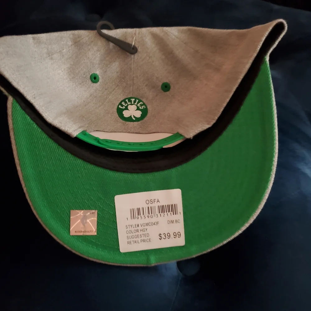 Boston Celtics Gray and Green Snapback Hat - Ultra Game NBA